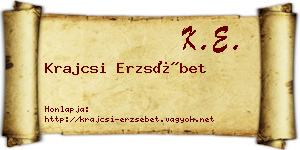Krajcsi Erzsébet névjegykártya